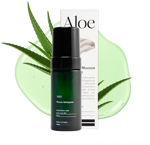 Mousse Nettoyante Aloe Paris 100 ml – Mousse ultra‑légère à l’Aloe Vera Bio et Neem – Purifie, régule le sébum et ravive l’éclat – Fabriquée en France