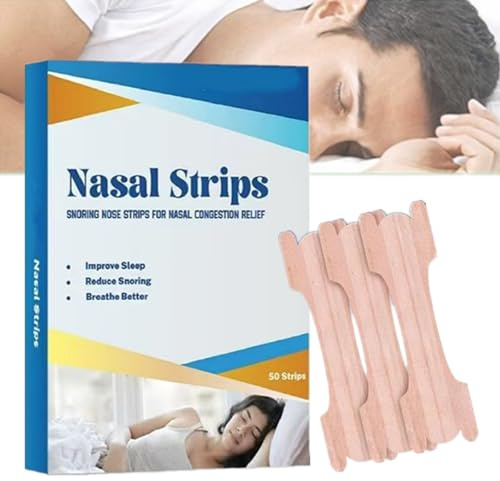 Cerotti Nasali Antirussamento, Cerotto Naso Strips per Facilitare la Respirazione, Aiuta a Ridurre il Russare, Allevia Istantaneamente la Congestione Nasale 50 Pezzi