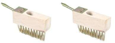 2 set di spazzole per rimuovere crepe e fughe, per la pulizia di pietre, pavimentazioni, vialetti, con manico appuntito