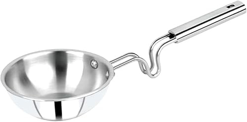 Housetronics Tadka Pan Stainless Steel 13 cm Tri-Ply Induction Base Small Frying Pan for Tempering Spices, Ghee, Curry & Seasoning – Durable, Rust-Resistant, Easy to Clean, Even Heat Distribution