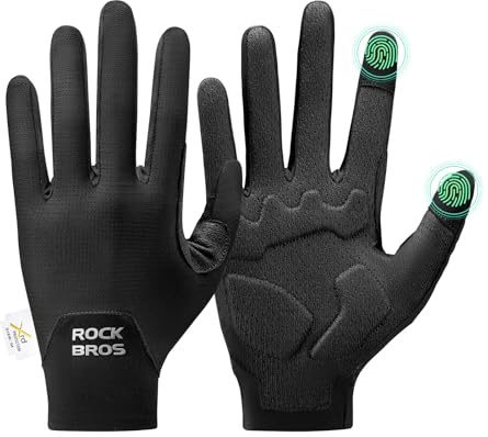 ROCKBROS Fahrradhandschuhe für Herren & Damen – Stoßdämpfend & Atmungsaktiv, Touchscreen-kompatibel, für Laufen, Reiten, Fahrrad, Outdoor