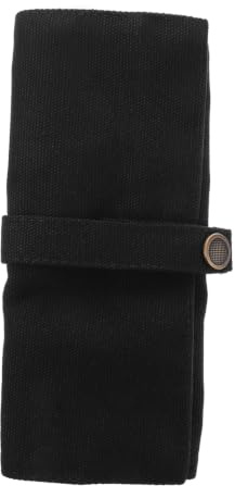 MAJORMENCH Bolsa de Transporte para Correa de Reloj de Lona Negro Diseño Enrollable, Gran Capacidad para Organizar hasta Cinco Relojes en Viajes Cortos o Largos