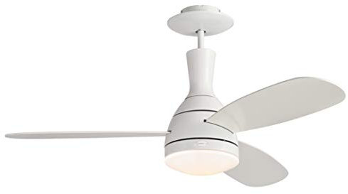 72598 Ventilateur de plafond d’intérieur blanc de 122 cm Cumulus, kit d‘éclairage LED avec verre opale dépoli