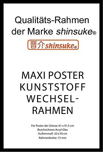 empireposter Rahmen Maxi 61x91,5 cm - Wechselrahmen - 15mm Kunststoff schwarz
