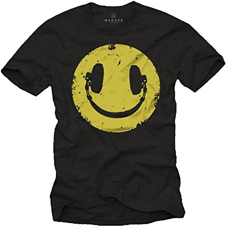 Camiseta Negra Hombre Hipster - Auriculares Hip Hop
