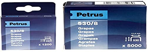 PETRUS 77507 - Caja 5000 ud. grapas cobreadas modelo 530/6 mm