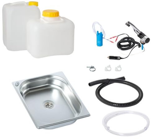 12V Wasseranlage Imbisswagen Verkaufsanhänger Campingküche Bausatz Spüle 325x265x65 London N (ad-ideen)
