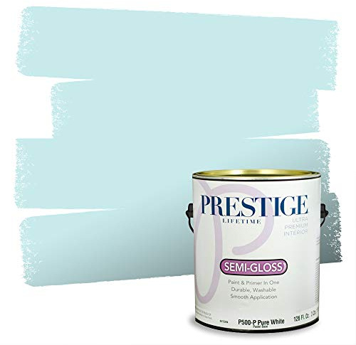 PRESTIGE Interior Paint and Primer in One, Sky Blue, Semi-Gloss, 1 Gallon
