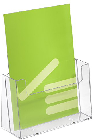 Zeigis 5 Stück DIN A5 Prospekthalter/Prospektständer im Hochformat | 5er Set, Zeigis, glasklar und farblos, sicherer Stand, große Fülltiefe, einfache Anwendung, DIN A5 14,9x21cm