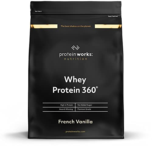 Protein Works - Whey Protein 360, Premium Whey Concentrate Blend, Rich in BCAAs, Full Amino Acid Profile, Digestive Enzymes, Low Fat Protein Shake, French Vanilla, 40 Servings, 1.2kg