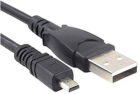PremiumCord Cavo di Collegamento USB - Mini USB 2m, Tipo A Maschio a Tipo Mini B Maschio, per La Fotocamera, Cavo Dati Ad Alta velocità 480 Mbit/s, 8 Pin, AWG28, Sanyo, Panasonic Lumix, Nero, 2m