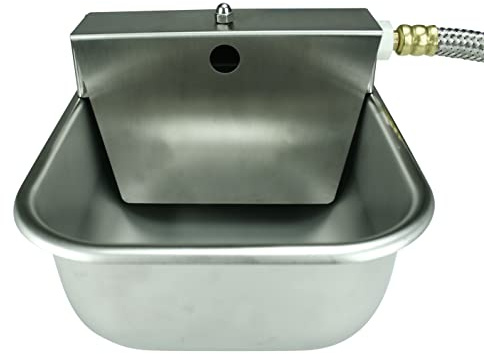 Nelson Rust Proof Stainless Steel Outdoor Automatic Dog Waterer Bowl Dispenser - Easy To Clean and sanitize, Quick Setup With Fresh Water Refill - Perfect Alternative Choice For Livestock Farm Animals