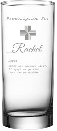 You Personalise Personalised Engraved Glass Prescription Novelty Drinkware - Gin HiBall Glass
