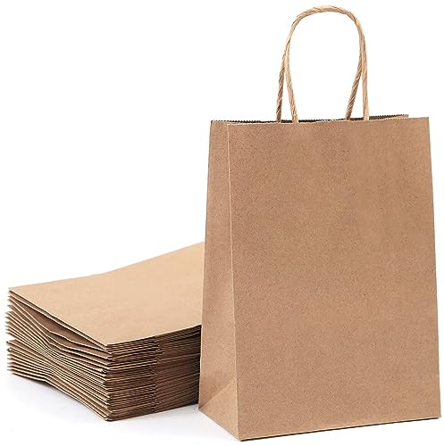 Papiertüten, Papiertüten mit Henkel (30 pcs), Papier Einkaufstaschen, Party Taschen, Halloween, Weihnachten Süßigkeiten Taschen, Hochzeit Geschenk Taschen, Weihnachten Geschenktüten