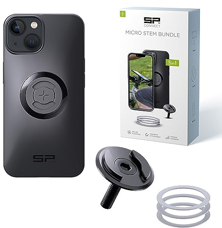 SP CONNECT Micro Stem Bundle | SPC+ | para iPhone 14/13 | Soporte para el Manillar de la Bicicleta | Soporte para Smartphone Bicicleta | Soporte para teléfono móvil