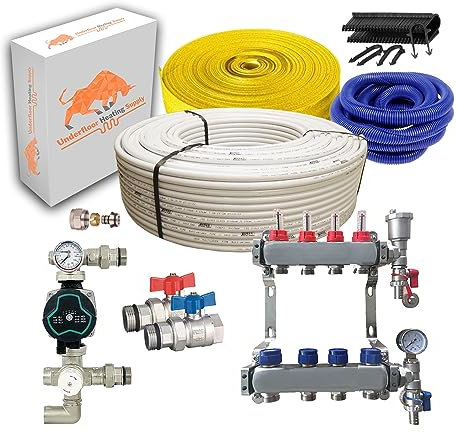 Underfloor Heating Solid Floor or Screed Floor Kit - 80m2 (4 Port)
