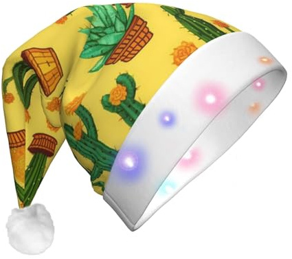 BTCOWZRV Chapeaux de Noël en forme de cactus jaune - Chapeau de Noël amusant pour adultes