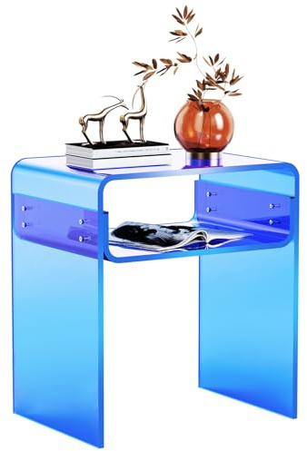 solaround Acryl Beistelltisch Nachttisch, Blau | 40 x 30 x 50 cm