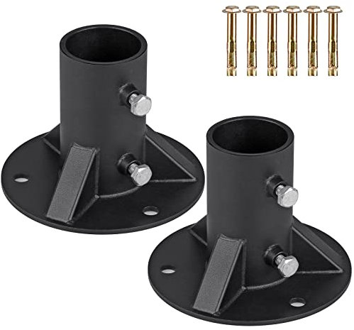 Insaga Chain Link Fence Post 2'' Floor Flange Base, Heavy Duty Round Fence Post Base, 2Pack Chain Link Fence Parts for Metal Post with Floor Bracket, Mailbox Round Post Mount, Fit OD 1-7/8'' Pipe/Post