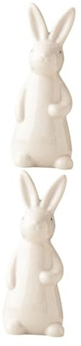 Kisangel 2stücke Ceramic Bunny Dekoration Für Ostern Stilvolles Handgefertigtes Keramik Kaninchen Für Garten Und Als Fotodeko Oder Tischakzent Mittelgroß Langlebig Und