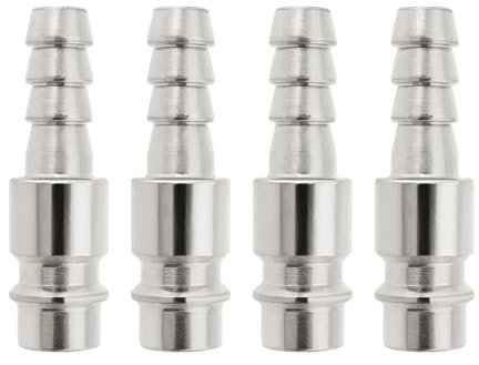 YINETTECH 4 Pezzi 8mm Stile Europeo Compressore Aria Tubo Raccordo Sgancio Rapido Connettori Tubo Per 8mm Compressore Aria Tubo Argento