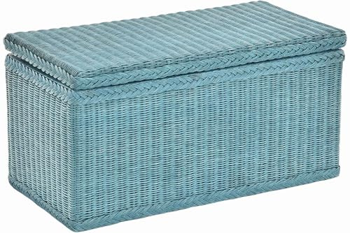 Korb-Outlet Truhe/Wäschetruhe aus Rattan (Blau, Klein)