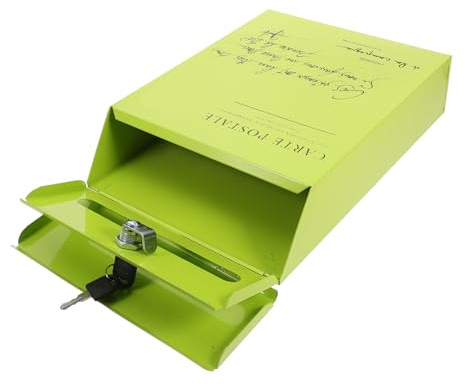Mipcase Postale in Ferro Vintage da Parete Serratura Verde Decorazione Antica per Esterni Organizzatore Lettere e Giornali Stile Retro per e Casa