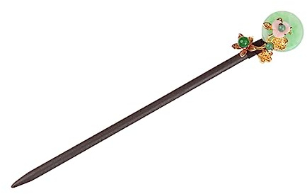 DECOMELODY Fourche à Cheveux Rétro En Bois Dongling Jade Taille Moyenne Style Chinois Ancien Pour Coiffure Traditionnelle Femme Élégante