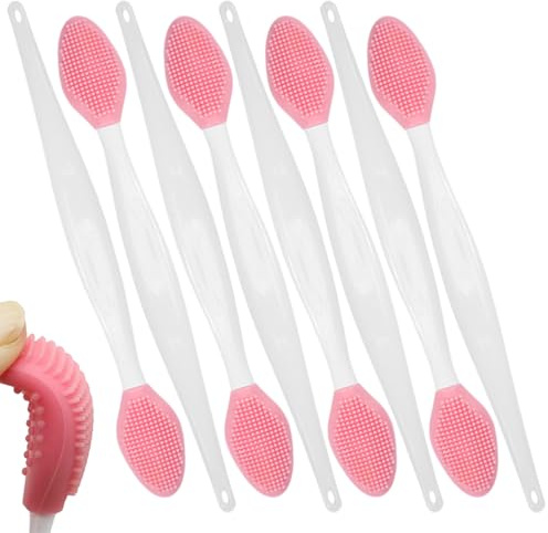 Lippenpeeling 8-teilige Lippenpeelingbürste sicheres weiches Silikon doppelseitige Silikon-Peelingbürste zur Porenreinigung für glattere Haut und Lippen 6 Zoll