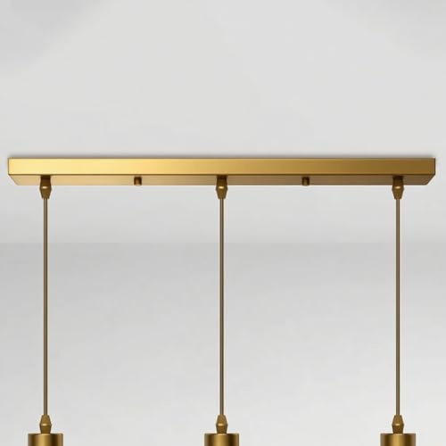 Baldachin Lampe, Baldachin für Lampe Rechteckig, Deckenbaldachin Lang,Kabelabdeckung Deckenrosette Metall Lampenabdeckung Decke Lampenschirm Deckendose (Gold, 100cm*5-Löcher)
