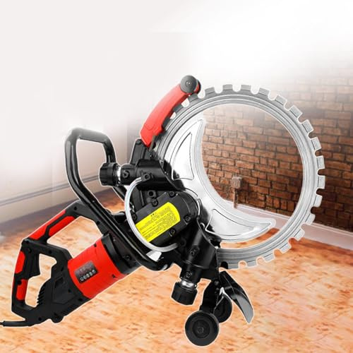 ZHAOSJ 110V/220V-8980W High-Power Brushed Wall Cutting Machine,Electric Wall Grooving Cutting Machine,29cm(11.4in) Cut Depth,3000 Rpm Ring Saw Groove Chaser Cutte for Concrete