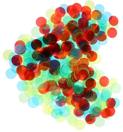ORFOFE Jetons de Bingo Plastique Semi Transparents pour Jeux de Comptage et Apprentissage de Polyvalent pour Famille et Classe Couleur Aléatoire Couleur Aléatoire