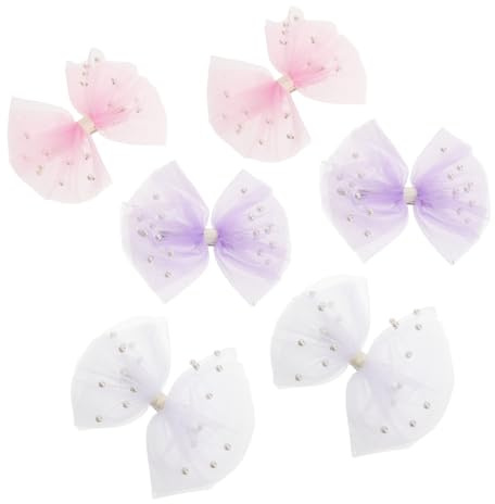 Holibanna 6 Stück Haarband mit Schleife aus Tüll Haarspange für Jungen und Mädchen Haarspangen mit Schleife Haarschmuck für Jungen Elastisches Band Sicherer Halt Geeignet für Neugeborene
