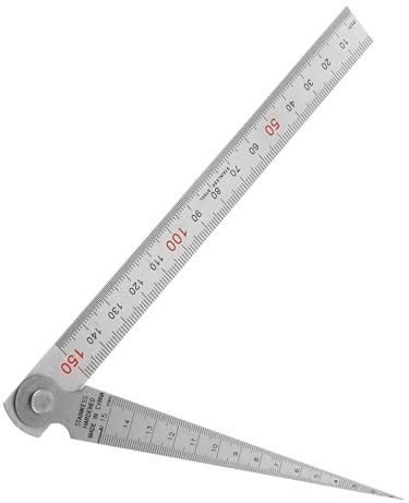 POPETPOP Spessimetro in Metallo Inossidabile Righello Dritto per Misura Precisione Intervalli Strumento Resistente e Marcature Chiare per Lavori Meccanici e Manutenzione Auto