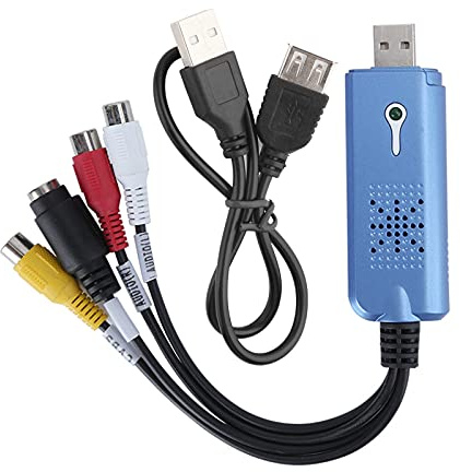 BowyTrading Scheda di acquisizione USB unidirezionale, dispositivo di acquisizione video per computer da AV a USB, videoregistratore ad alta definizione con ingresso, convertitore DVD VCR per