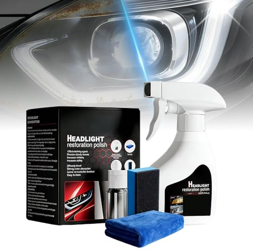 Scheinwerfer Aufbereitung Set,2025 Scheinwerfer Polierset Scheinwerfer Bedampfen Set Scheinwerfer AufbereitungsSet für Reinigt und Poliert Vermattete und Vergilbte Scheinwerfer aus Kunststoff (1PCS)