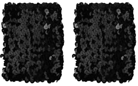 CHICTRY Armstulpen Damen Pailletten Glitzer Fingerlose Handschuhe Party Disco Bühnenauftritt Tanzhandschuhe Abendhandschuhe Wrist Stulpen Accessoires Schwarz Einheitsgröße