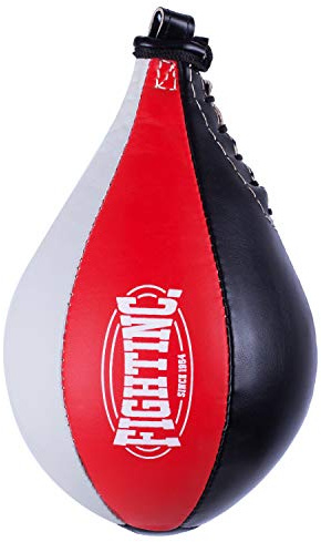 Fightinc. Speedball Pro 3-Tone - Boxbirne für Training im Boxen Kickboxen Muay Thai MMA Kampfsport schwarz weiß rot Speed Ball
