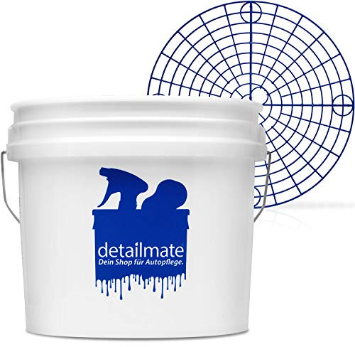 detailmate Set for professional car hand wash: New detailmate 5 Gallon Wash Bucket with Grit Guard dirt insert, Blue, Metal, BUCKET