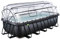EXIT Toys Black Leather Pool mit Abdeckung - 540x250x122cm - Großer, Rechteckiger Rahmenpool mit Sandfilterpumpe, Wärmepumpe und Poolleiter - Extra Tief - Für Sauberes und Warmes Poolwasser - Schwarz