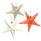 COM-FOUR® 3X Estrella Luminosa en 3D con LED - Estrella navideña con iluminación LED y Temporizador - Estrella de Papel Premium para Colgar