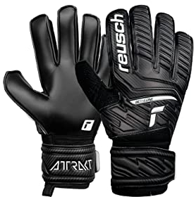 Reusch Attrakt Solid Torwarthandschuhe|Robuster Grip mit synthetischem Latex|360° Stabilität Dank Full Strap und Elastic Cuff|Perfekter Sitz bei jedem Wetter|Alle Spielfeldarten