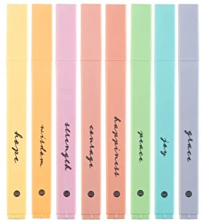 DIVERSEBEE Bible Highlighters with Soft Chisel Tip, 8 Pack Assorted Colors Pens No Bleed, Quick Dry Set, Cute Aesthetic Markers, Bible Study Journaling Supplies and Accessories (Pastel)