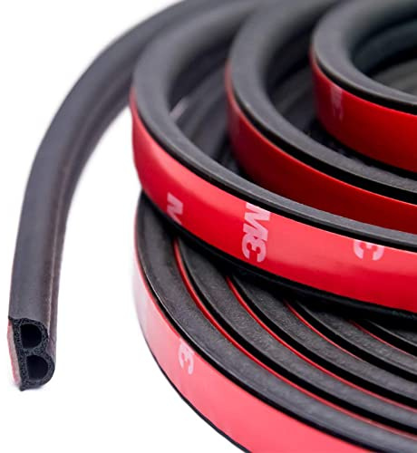 Car Door Edge Guard(65ft/20M), FOXNSK Universal B Shape Car Rubber Seal Strip Trim Automotive Self Adhesive Weatherstrip for Car Window Door Protector Soundproofing Noise Insulation