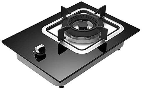 piano cottura a gas 2022 Aggiornamento! Piano cottura a gas da incasso a 1 fuoco da 33 cm, piano cottura a gas in vetro temperato nero, piano cottura con FFD e supporti per pentole in ghisa [Clas