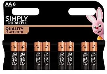 8 x Duracell AA Simply (1 blister de 8 batteries) 8 piles stylet (LR6/MN1500)