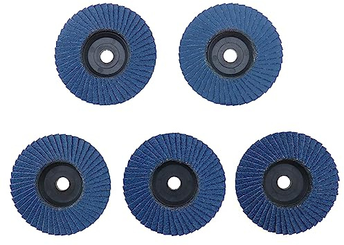 EMSea 10pcs Disque à Lamelles 40/60/80/100/120 Grain Disque de Ponçage à Lamelles 76x10mm Meule Disque de Meulage Abrasif pour toutes les Meuleuses d'angle Standard de 76mm