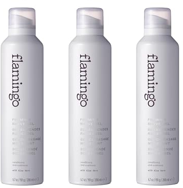 Flamingo Rasiergel - Schäumendes Rasiergel mit Aloe Vera angereicherter Formel - 3er-Pack (200ml), Rasierschaum, Schaum zum rasieren