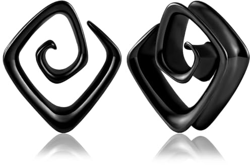 Vankula Ohr Tunnel 1 Paar Saddles Flesh Plugs Spirale Edelstahl für männer damen Ohrpiercing Schmuck 8mm bis 16mm