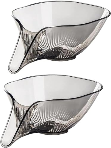 Youning Multifunktionaler Abflusskorb für Küchenspüle Kunststoff Siebkorb Abfluss Schüssel mit Trichter Multifunctional Drain Basket Funnel Abtropfschale für Waschen Obst und Gemüse (Grau+Grau)